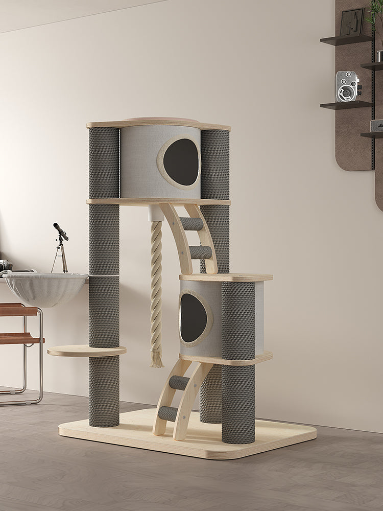Solid wood Cat condo cat tree tower cat scratcher cat villa