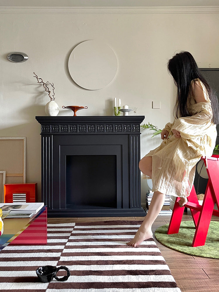 Retro Fireplace Console Side Cabinet Decorative