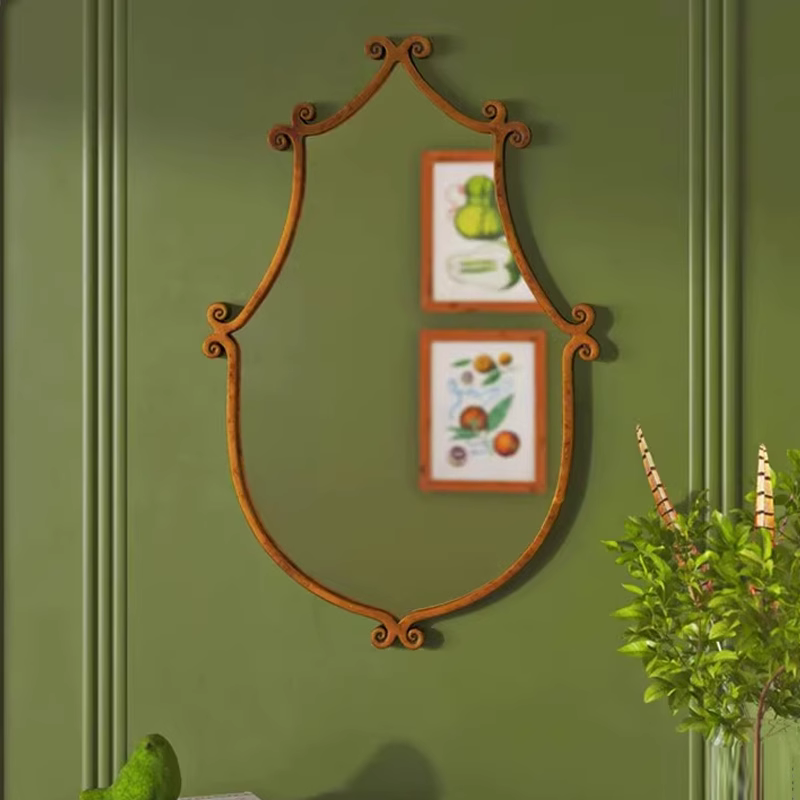 Irregular mirror Retro mirror hanging wall mirror