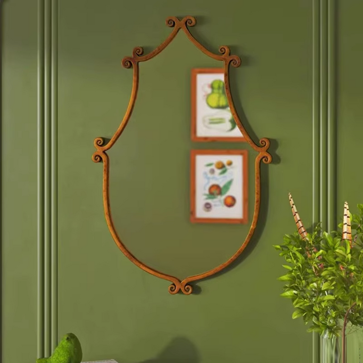 Irregular mirror Retro mirror hanging wall mirror