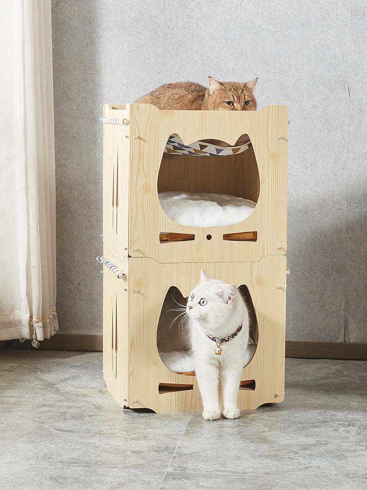 Wooden pet house Cat/kennel cat Hammock pet nightstand