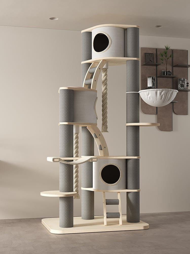Solid wood Cat condo cat tree tower cat scratcher cat villa