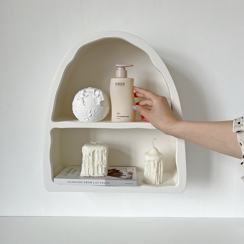 Nordic White Arched Wall Cabinet Living room Desktop Cosmetics Storage Cabinet Cup Rack Cave