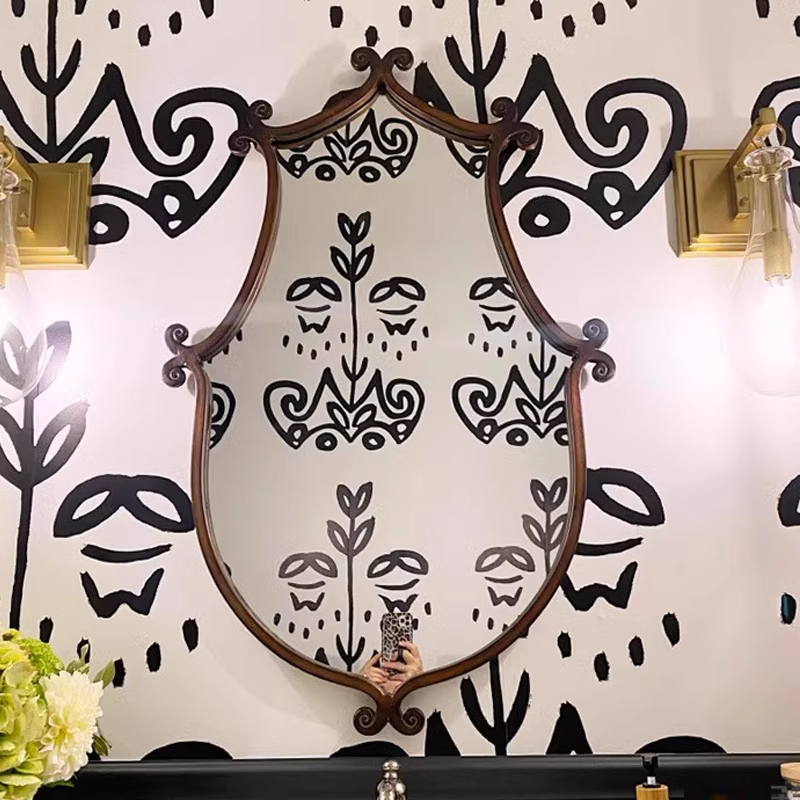 Irregular mirror Retro mirror hanging wall mirror