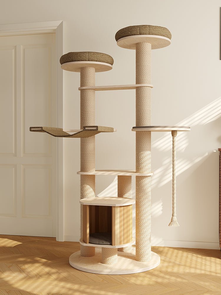Solid Wood Cat Climbing shelf cat toy Scratching Post