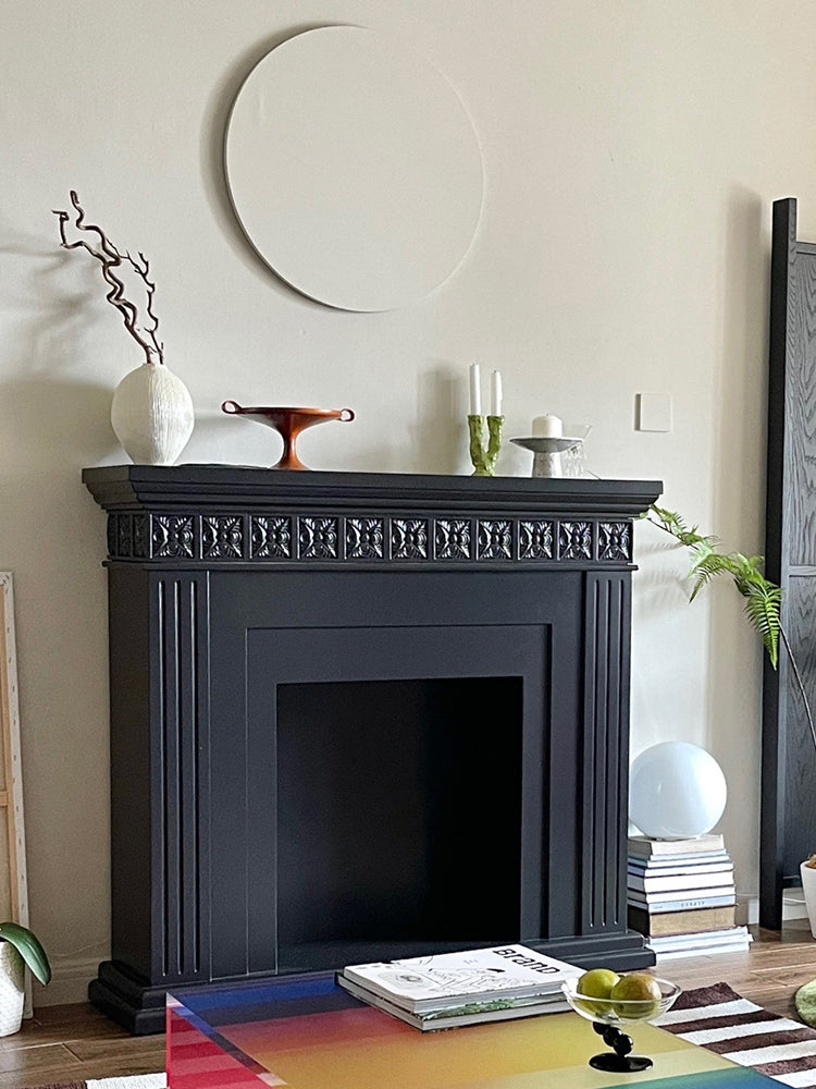 Retro Fireplace Console Side Cabinet Decorative