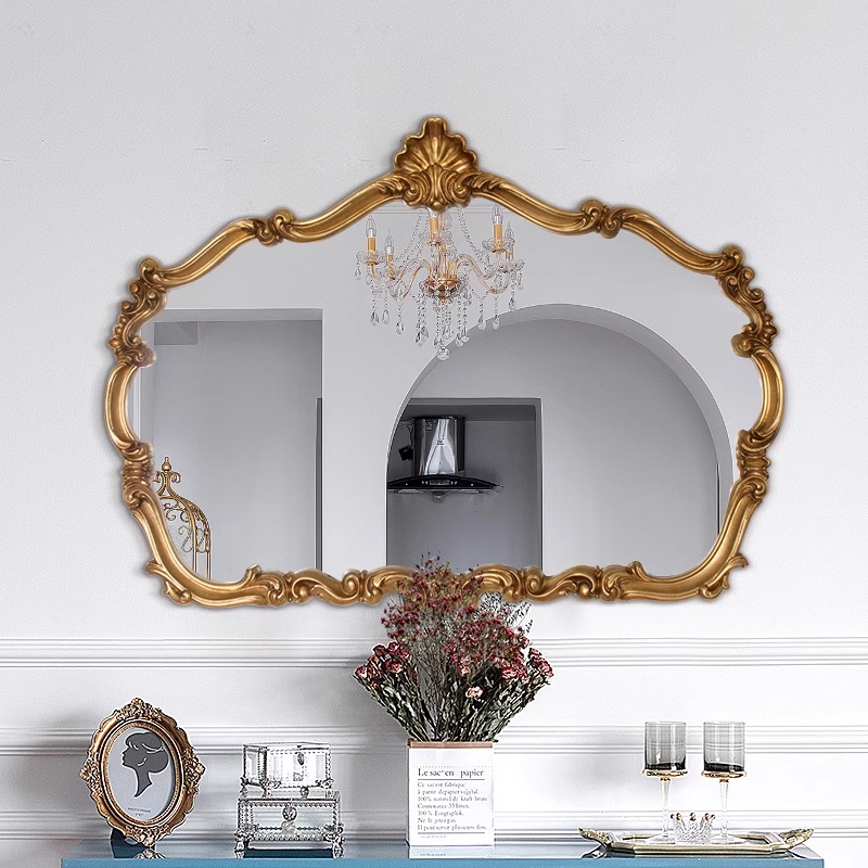 Retro Carved Mirror Wall Hanging Mirror American Decorative Mirror