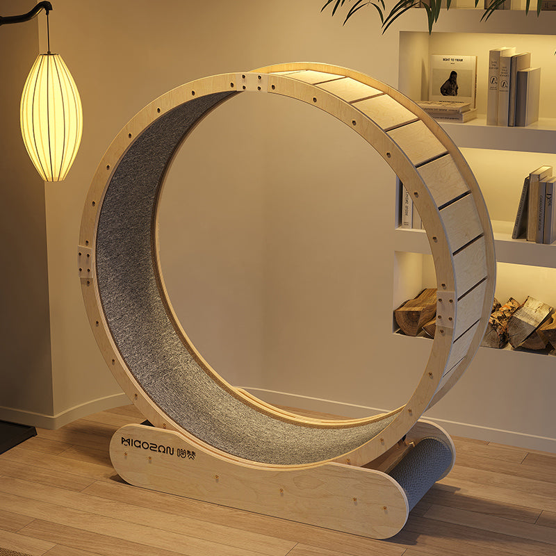 Solid Wood Cat Treadmill Silent roller cat toy cat scratcher