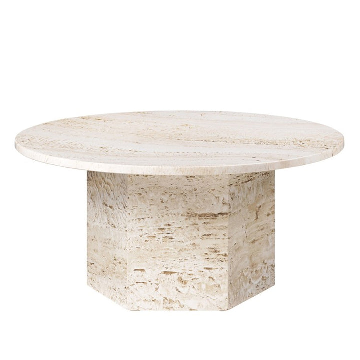 Marble Coffee Table Natural Travertine Round Coffee Table