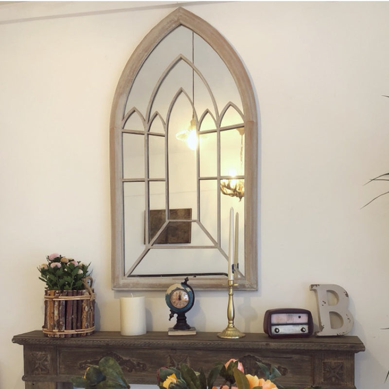 French Country Retro do old Decorative Mirror iron art wall hanging Window Mirror