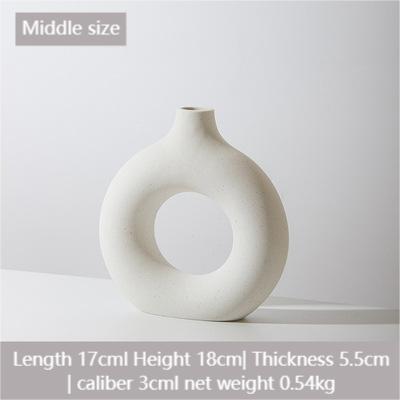 Nordic Modern White Ceramic Vase Home Decoration