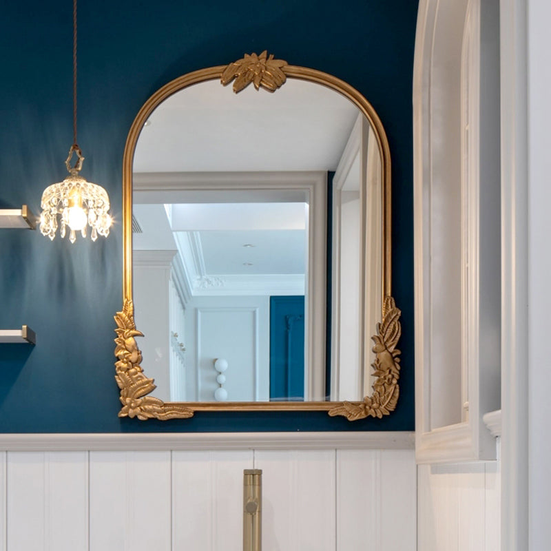 Retro Carved Mirror Wall Hanging Mirror Decorative Mirror