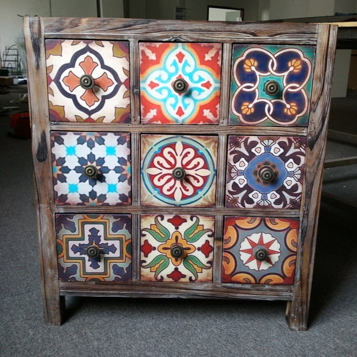Solid wood Cabinet Retro drawer cabinet storage