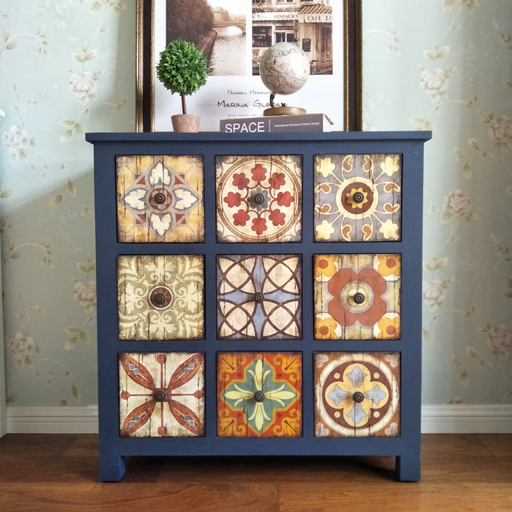 Retro bucket cabinet American European Mediterranean solid wood do old living room bedroom bucket cabinet decorative cabinet locker porch cabinet