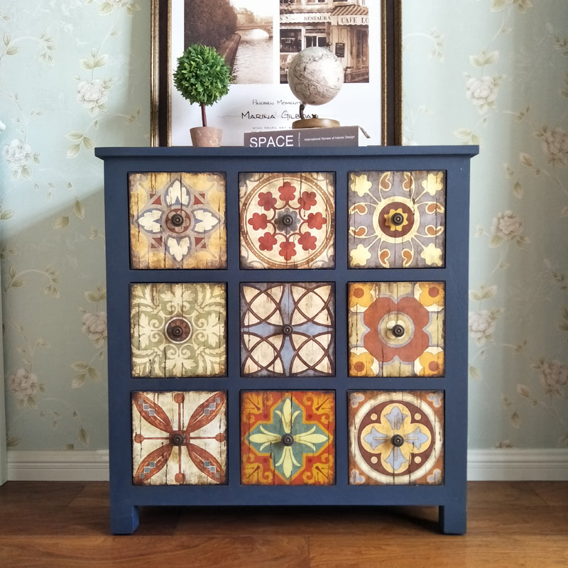 Retro bucket cabinet American European Mediterranean solid wood do old living room bedroom bucket cabinet decorative cabinet locker porch cabinet