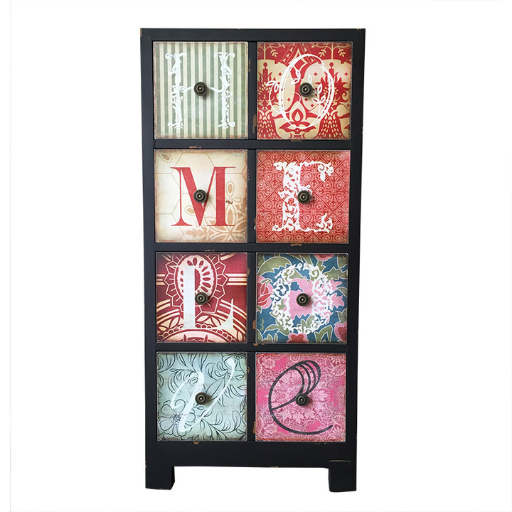 European country drawer Living room Black Vintage Cabinet Side Cabinet