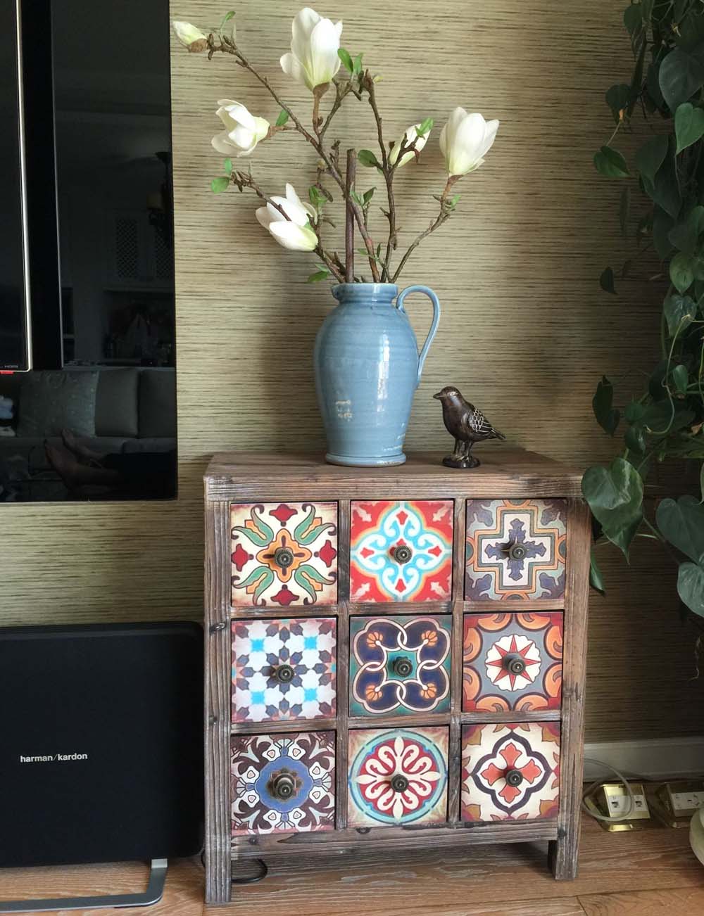 Solid wood Cabinet Retro drawer cabinet storage