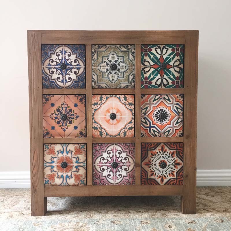 Retro do old antique cabinet European Mediterranean pastoral American style country style solid wood cabinet decorative