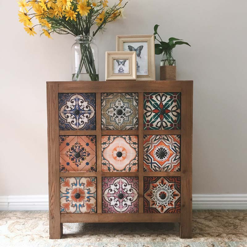 Retro do old antique cabinet European Mediterranean pastoral American style country style solid wood cabinet decorative