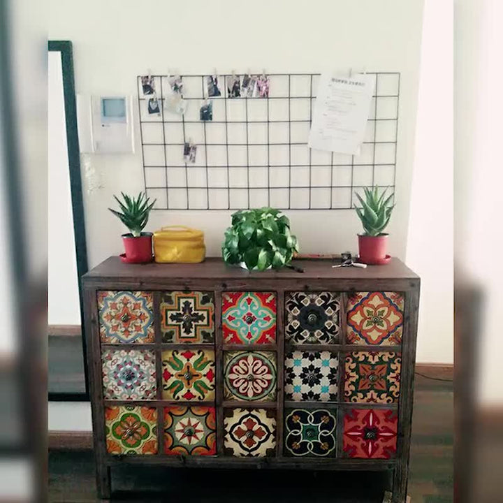 Solid wood European style painted shoe Cabinet storage drawer side cabinet