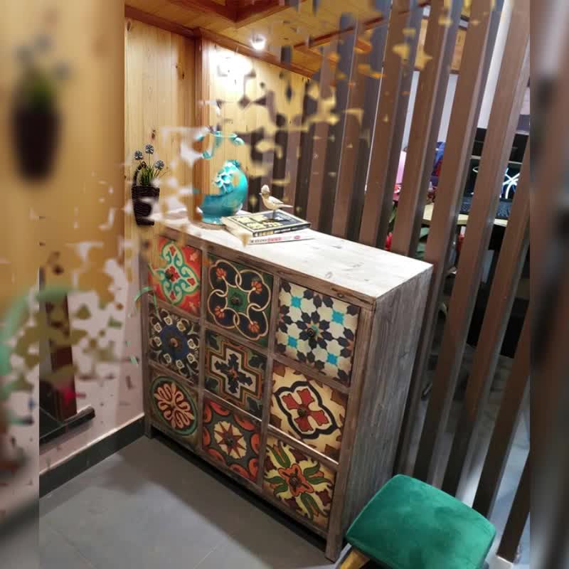 Solid wood Cabinet Retro drawer cabinet storage