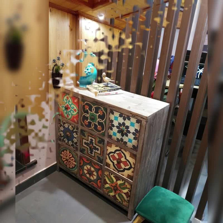 Solid wood Cabinet Retro drawer cabinet storage