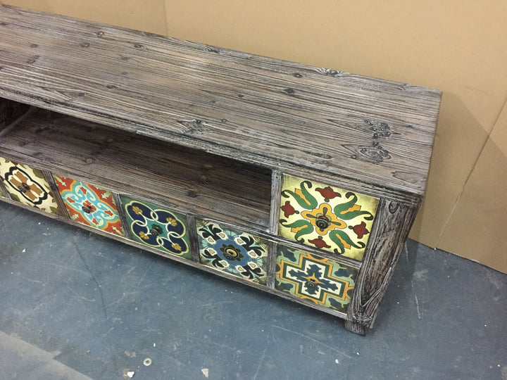 Country style retro do old solid wood furniture living room TV cabinet