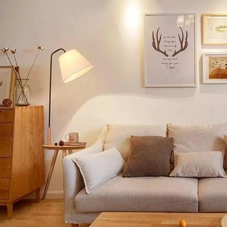 Solid Wood Standing Lamp Side Table Bedside