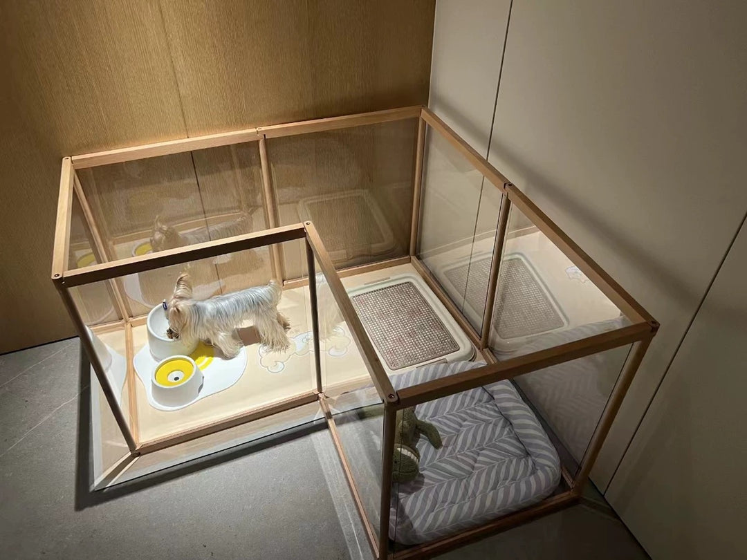 Solid Wood Acrylic Pet Pen Dog Confinement Dog Playpen Pet Cage