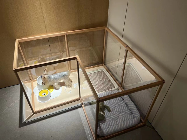 Solid Wood Acrylic Pet Pen Dog Confinement Dog Playpen Pet Cage