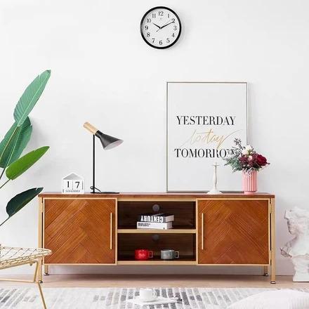 Rustic Herringbone TV Console