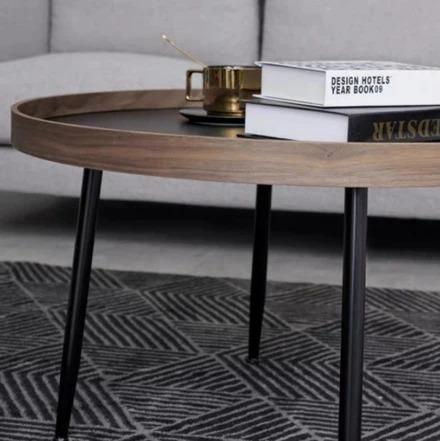 ADDISON Black Walnut Round Nesting Coffee Tables