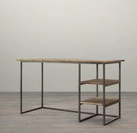 Industrial Solid Wood Study Table