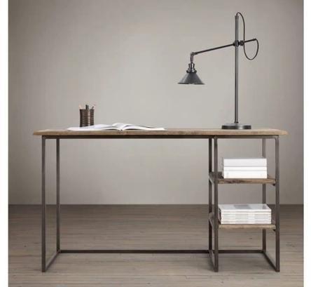 Industrial Solid Wood Study Table