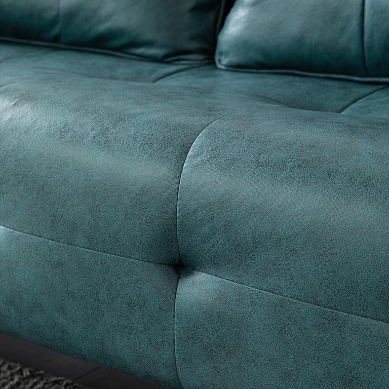 Faux Leather Square Arm Sofa