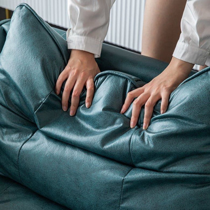 Faux Leather Square Arm Sofa