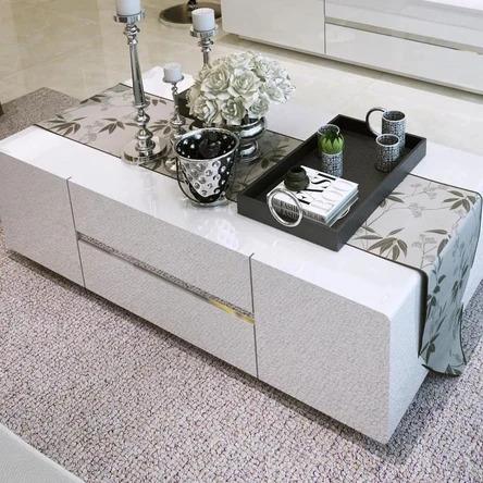 Contemporary Glossy Piano White Coffee Table