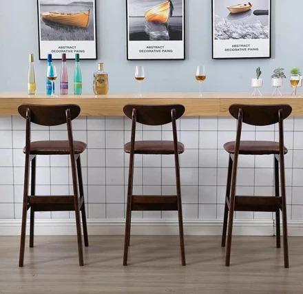 Vintage Solid Pine Wood Bar Table & Stools