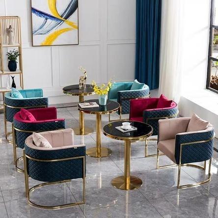 Modern Contemporary Cafe Velvet Armchair