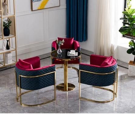 Modern Contemporary Cafe Velvet Armchair