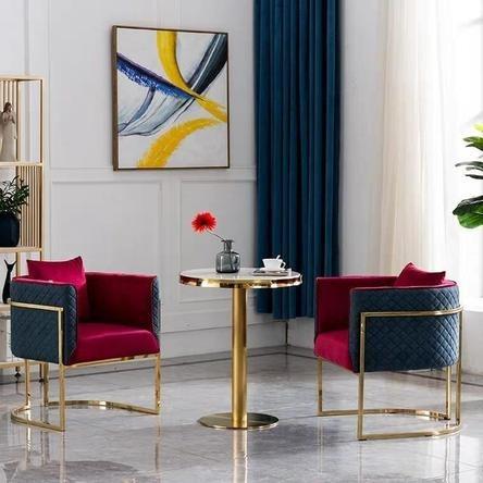 Modern Contemporary Cafe Velvet Armchair