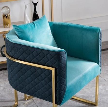 Modern Contemporary Cafe Velvet Armchair