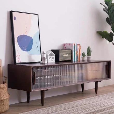 AUBREE Rustic Solid Wood TV Console