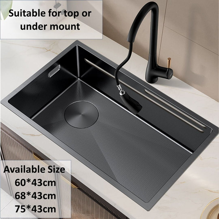 Authentic Honeycomb Nano Sink / Black Kitchen Sink / Gun Metal Sink / Single Sink / Double Sink / 100% High Quality
