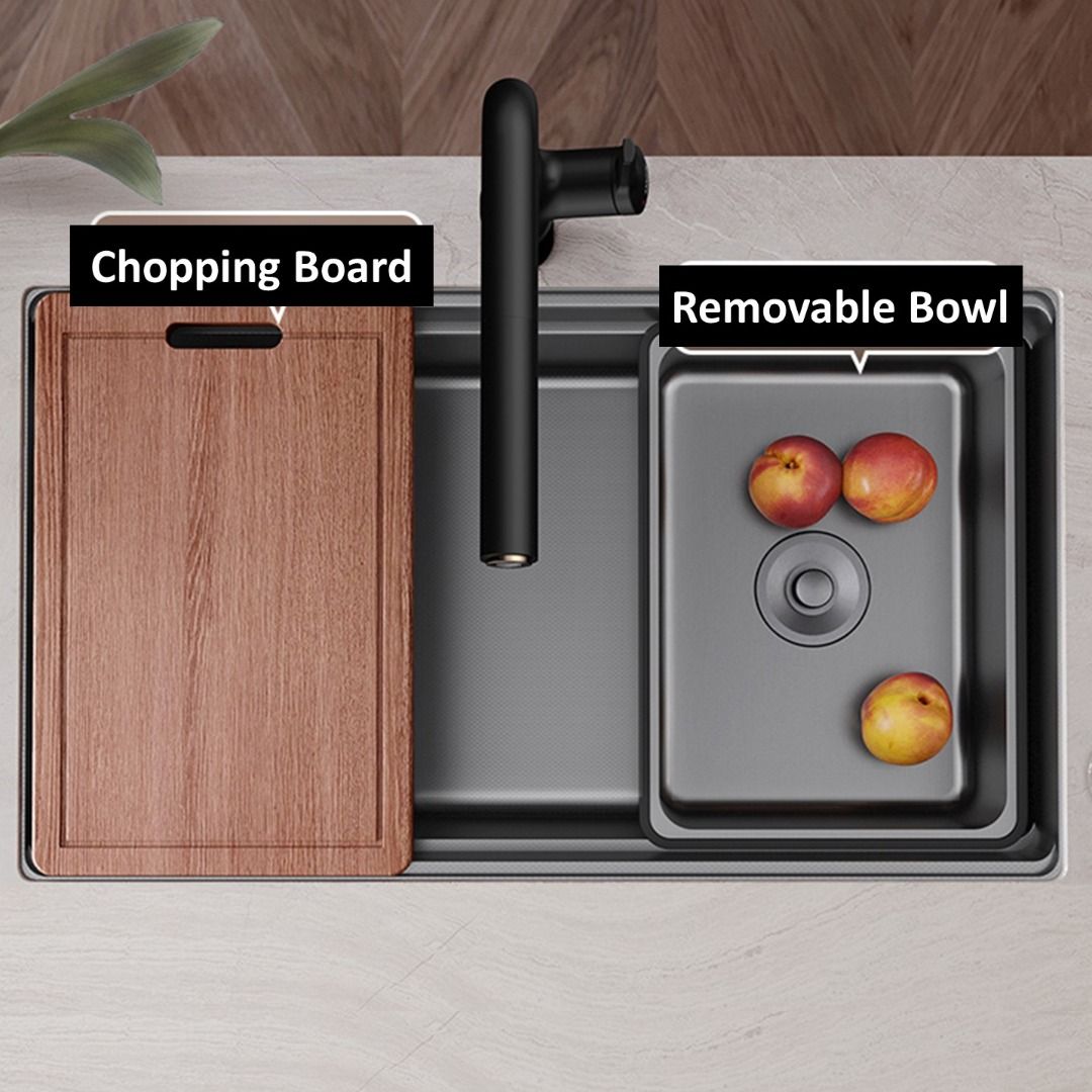 Authentic Honeycomb Nano Sink / Black Kitchen Sink / Gun Metal Sink / Single Sink / Double Sink / 100% High Quality