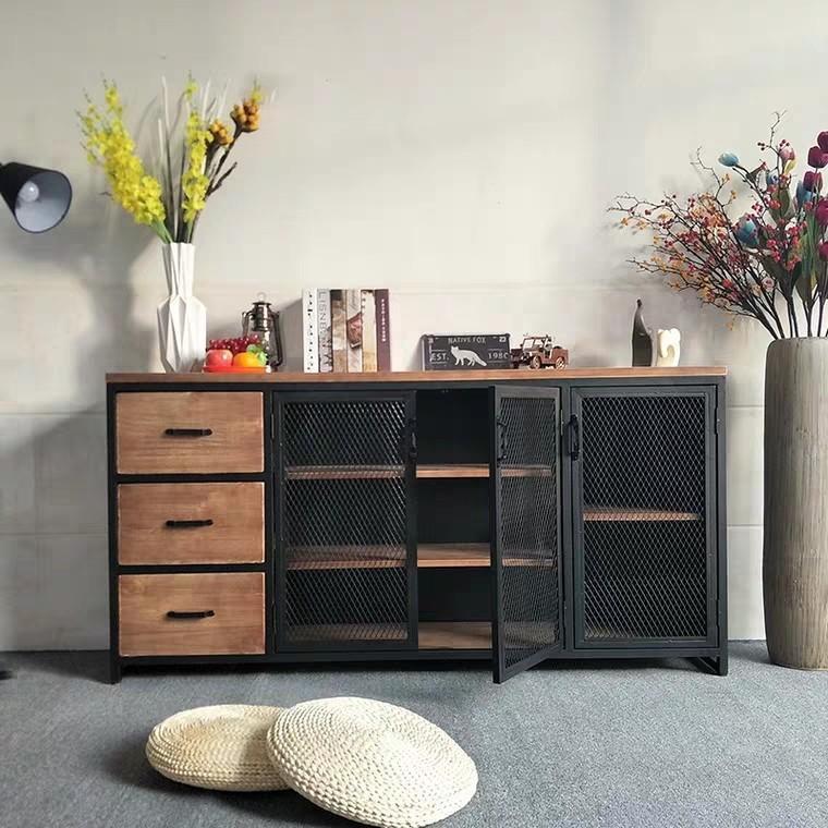 Modern Industrial Metal Sideboard Buffet