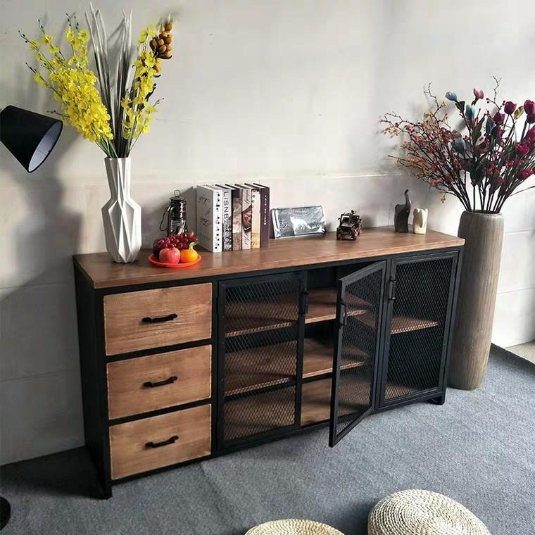 Modern Industrial Metal Sideboard Buffet