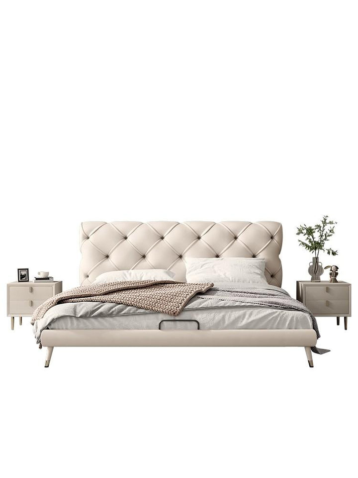 Modern Leather and Solid Wood Bedframe