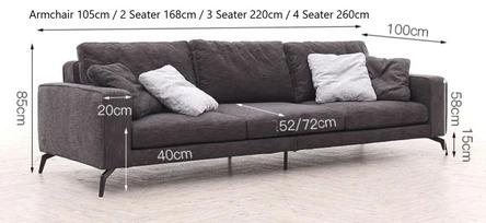 Modern Fabric Sofa with Stilt Legs Design