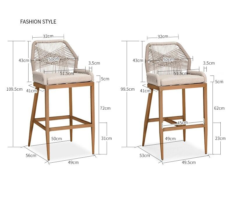 Bess Patio Bar Stool with Cushion